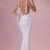 Rochie drapată din jersey Alora, albă Rochie drapată din jersey Alora, albă