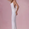 Rochie drapată din jersey Alora, albă Rochie drapată din jersey Alora, albă
