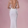 Rochie drapată din jersey Alora, albă Rochie drapată din jersey Alora, albă