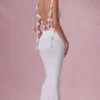 Rochie drapată din jersey Alora, albă Rochie drapată din jersey Alora, albă