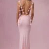 Rochie drapată din jersey Alora, în roz pal Rochie drapată din jersey Alora, în roz pal