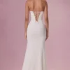 Rochie fără bretele cu corset decorat Melora, în culoarea Ivory Rochie fără bretele cu corset decorat Melora, în culoarea Ivory