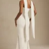 Rochie fără bretele cu detalii de eșarfă Imogene, culoare ivoriu Rochie fără bretele cu detalii de eșarfă Imogene, culoare ivoriu