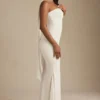 Rochie fără bretele cu detalii de eșarfă Imogene, culoare ivoriu Rochie fără bretele cu detalii de eșarfă Imogene, culoare ivoriu
