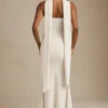 Rochie fără bretele cu detalii de eșarfă Imogene, culoare ivoriu Rochie fără bretele cu detalii de eșarfă Imogene, culoare ivoriu