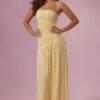 Rochie fără bretele din jersey Evelina, galben unt Rochie fără bretele din jersey Evelina, galben unt