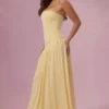 Rochie fără bretele din jersey Evelina, galben unt Rochie fără bretele din jersey Evelina, galben unt