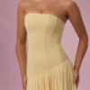 Rochie fără bretele din jersey Evelina, galben unt Rochie fără bretele din jersey Evelina, galben unt