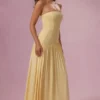 Rochie fără bretele din jersey Evelina, galben unt Rochie fără bretele din jersey Evelina, galben unt