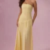 Rochie fără bretele din jersey Evelina, galben unt Rochie fără bretele din jersey Evelina, galben unt