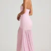 Rochie lungă asimetrică fără bretele, cu coadă de pește, Melina, în roz pal Rochie lungă asimetrică fără bretele, cu coadă de pește, Melina, în roz pal