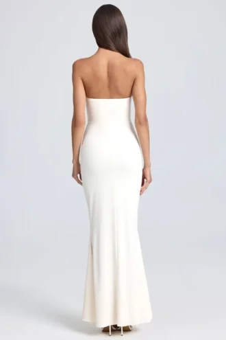 Rochie lungă cu corset și volane Tallullah, culoare ivoriu Rochie lungă cu corset și volane Tallullah, culoare ivoriu