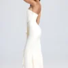 Rochie lungă cu corset și volane Tallullah, culoare ivoriu