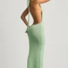 Rochie lungă cu gât în V din tricot bouclé Mirri, în culoarea mentă