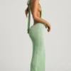 Rochie lungă cu gât în V din tricot bouclé Mirri, în culoarea mentă