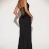Rochie lungă cu guler cowl și volane Miravie, în negru Rochie lungă cu guler cowl și volane Miravie, în negru