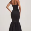 Rochie lungă cu trenă din tul Adelpha, negru Rochie lungă cu trenă din tul Adelpha, negru
