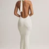 Rochie lungă Hallie din modal cu gât în V, albă Rochie lungă Hallie din modal cu gât în V, albă