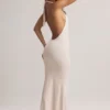 Rochie lungă Hallie din modal cu gât în V, cu imprimeu în dungi