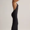 Rochie lungă Imelda din modal cu spate în formă de U, negru Rochie lungă Imelda din modal cu spate în formă de U, negru