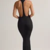 Rochie lungă Imelda din modal cu spate în formă de U, negru Rochie lungă Imelda din modal cu spate în formă de U, negru