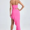 Rochie maxi Acelynn cu decupaje și volane, în stil bandeau, în roz Lollipop Rochie maxi Acelynn cu decupaje și volane, în stil bandeau, în roz Lollipop