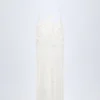 Rochie maxi albă cu spate decupat și ornamente Lanai