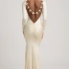 Rochie maxi Alila cu detalii cu fundă și volane, în culoarea Ivory Rochie maxi Alila cu detalii cu fundă și volane, în culoarea Ivory
