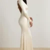 Rochie maxi Alila cu detalii cu fundă și volane, în culoarea Ivory Rochie maxi Alila cu detalii cu fundă și volane, în culoarea Ivory