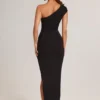 Rochie maxi asimetrică cu volane Maude din modal, negru Rochie maxi asimetrică cu volane Maude din modal, negru
