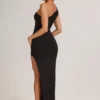 Rochie maxi asimetrică cu volane Maude din modal, negru Rochie maxi asimetrică cu volane Maude din modal, negru