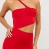 Rochie maxi asimetrică din jersey Kalina în roșu stacojiu Rochie maxi asimetrică din jersey Kalina în roșu stacojiu