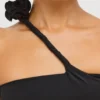 Rochie maxi asimetrică din jersey Kalina, negru