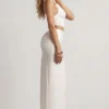 Rochie maxi asimetrică din jersey texturat Imara, alb Rochie maxi asimetrică din jersey texturat Imara, alb