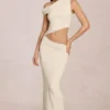 Rochie Maxi asimetrică drapată Calisse, culoare Ivory Rochie Maxi asimetrică drapată Calisse, culoare Ivory