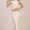Rochie Maxi asimetrică drapată Calisse, culoare Ivory Rochie Maxi asimetrică drapată Calisse, culoare Ivory