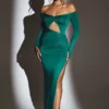 Rochie maxi Audra cu decupaje, verde smarald Rochie maxi Audra cu decupaje, verde smarald