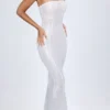 Rochie maxi bandeau cu decupaje și ornamente Kinsley, albă