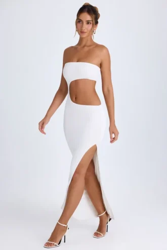 Rochie maxi bandeau cu decupaje Kaikoa, albă