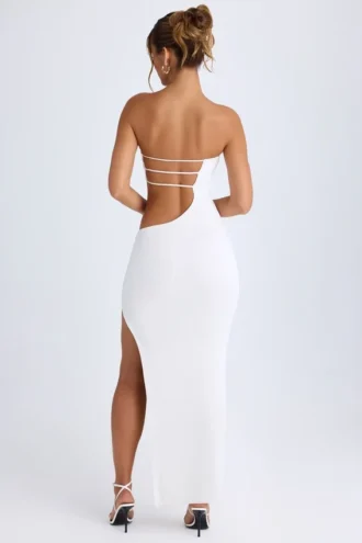 Rochie maxi bandeau cu decupaje Kaikoa, albă