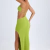 Rochie maxi bandeau cu decupaje Kaikoa în verde pară