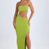 Rochie maxi bandeau cu decupaje Kaikoa în verde pară
