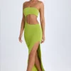 Rochie maxi bandeau cu decupaje Kaikoa în verde pară
