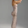 Rochie maxi bandeau cu ornamente Amaya, culoare Almond Rochie maxi bandeau cu ornamente Amaya, culoare Almond