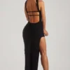 Rochie maxi bandeau cu ornamente Belgravia, negru