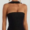 Rochie maxi bandeau cu ornamente Belgravia, negru