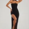 Rochie maxi bandeau cu ornamente Belgravia, negru