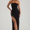 Rochie maxi bandeau cu ornamente Belgravia, negru