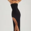 Rochie maxi bandeau cu ornamente Belgravia, negru
