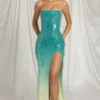 Rochie maxi bandeau Maelle în albastru ombre Rochie maxi bandeau Maelle în albastru ombre